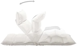 vidaXL Składane krzesło podłogowe, kremowe, tkanina vidaXL - Pufy i podnóżki - miniaturka - grafika 6