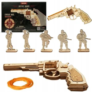 Robotime Drewniany Pistolet M60 Model 3D Strzela - Puzzle - miniaturka - grafika 5