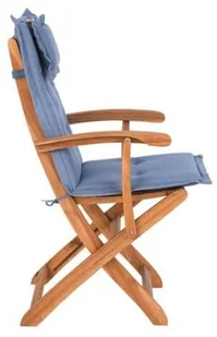 Beliani Zestaw 2 krzeseł ogrodowych drewnianych z niebieskimi poduszkami MAUI - Fotele i krzesła ogrodowe - miniaturka - grafika 5