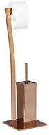 Akcesoria do wc - Relaxdays WIMEDO stojak na szczotki toaletowe, prostokątny uchwyt na szczotkę ze stali nierdzewnej z lakierem, uchwyt na papier toaletowy i uchwyt na rolki koronkowe jako wolnostojący zestaw szczotek (10020410_553) - miniaturka - grafika 1
