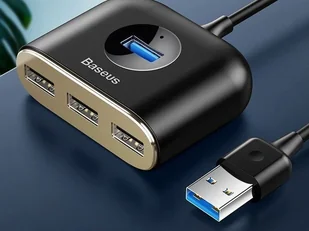 Baseus HUB USB Baseus Baseus Square round 4 w 1 USB HUB 1m CAHUB-AY01 - Huby USB - miniaturka - grafika 9