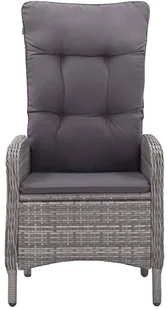 vidaXL 3-częściowy zestaw mebli ogrodowych, polirattan i szkło, szary - Meble ogrodowe - miniaturka - grafika 4