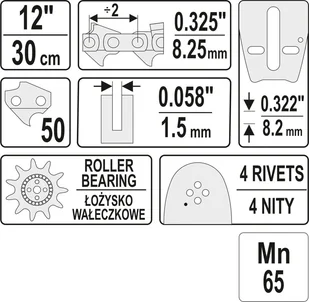 YATO PROWADNICA ŁAŃCUCHA DO PILAREK 12" 325U YT-84928 ZYSKAJ RABAT 30 ZŁ YT-84928 - Piły ręczne - miniaturka - grafika 3