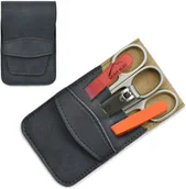 Zestawy do manicure i pedicure - Mont Bleu 5-częściowy zestaw do manicure w etui ze sztucznej skóry Orange MS-059.C8 - miniaturka - grafika 1