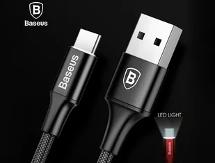 Baseus Kabel Rapid USB-C LED 2m Black BSU013BLK - Kable USB Baseus Kabel Rapid USB-C LED 2m Black BSU013BLK - Kable USB - miniaturka - grafika 4