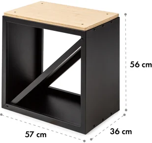 Blumfeldt Blumfeldt Firebowl Kindlewood S Black, schowek na drewno, ławka do siedzenia, 57 x 56 x 36 cm, bambus. cynk GDI11-KindlewoodS-BK - Akcesoria kominkowe - miniaturka - grafika 6