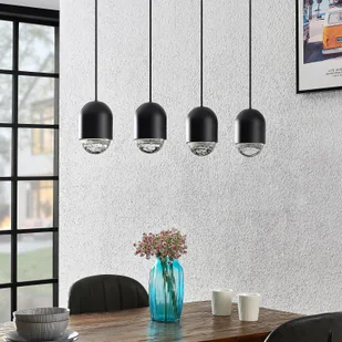 LUCANDE Lucande Amielle lampa wisząca, 4-punktowa, czarna - Lampy sufitowe - miniaturka - grafika 2