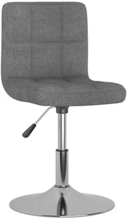 vidaXL Obrotowe krzesło stołowe, jasnoszare, obite tkaniną - Krzesła - miniaturka - grafika 2
