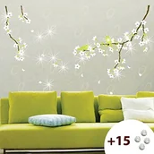 Naklejki na ścianę - Ambiance Drzewo w kształcie gruszki z kwiatami naklejka ścienna tatuaż ścienny naklejka na ścianę AMB-0024_Multicolor - miniaturka - grafika 1