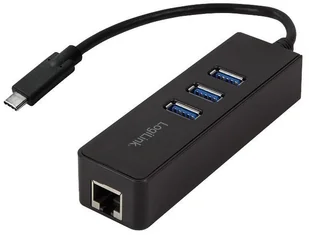 Logilink USB 3.0 Gigabit Adapter sieciowy (RJ45) i 3 X USB 3.0 huby i koncentratory, czarny UA0283 - Huby USB - miniaturka - grafika 3