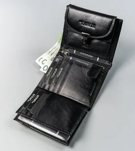 Cavaldi Portfel damski ze skóry naturalnej zamykany klapką, RFID - Portfele - miniaturka - grafika 9