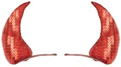 Gadżety dla niej i dla niego - Widmann Spinka do włosów "Rogi Diabła Cekinowe", czerwony, 2 szt WI9410D - miniaturka - grafika 1
