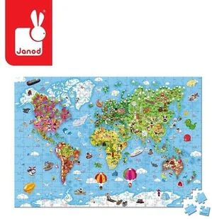 Janod Puzzle w walizce Ogromna mapa świata 300 elementów 7+, solution-bc-6984-0 - Puzzle - miniaturka - grafika 2