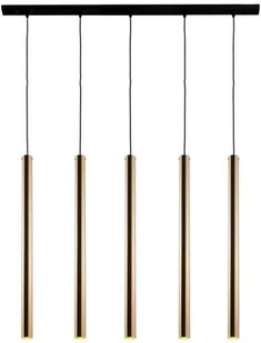 Amplex LAMPA wisząca AKADI 0144 prostokątna OPRAWA na listwie metalowe tuby ZWIS kaskada biała złota 0144 - Lampy sufitowe - miniaturka - grafika 3