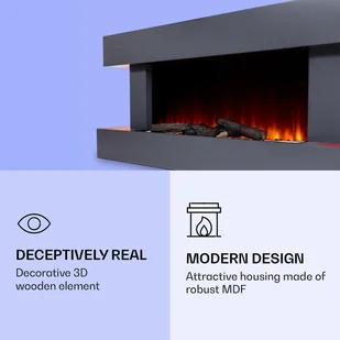 Klarstein Klarstein Studio Light & Fire 1 Smart kominek 1000/2000W MDF WiFi Control ACO7-Studio L&F 1 B - Kominki elektryczne - miniaturka - grafika 12
