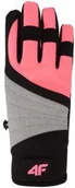 Rękawice narciarskie - 4F RĘkawice red001 2019 czarny|rÓŻowy RĘKAWICE DAM H4Z18 ŁOSOSIOWY 6.5-7(M) - miniaturka - grafika 1