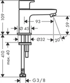 Baterie umywalkowe - Hansgrohe Vernis Blend Bateria umywalkowa czarny mat 71583670 - miniaturka - grafika 1