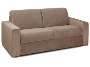 Vente-Unique 3-osobowa rozkładana sofa z weluru CALITO - Kolor beżowy - Łóżko 140 cm - Materac 14cm - Sofy i kanapy Vente-Unique 3-osobowa rozkładana sofa z weluru CALITO - Kolor beżowy - Łóżko 140 cm - Materac 14cm - Sofy i kanapy - miniaturka - grafika 1