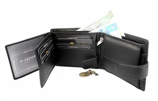 Wild Portfel Męski Skórzany JENNIFER JONES Skóra Licowa Duży Poziomy Z Zapięciem 5315 RFID - Portfele - miniaturka - grafika 6