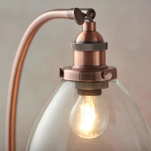 Endon Industrialna LAMPA stołowa HANSEN 77861  szklana LAMPKA stojąca biurkowa kopuła skandynawska miedź przezroczysta Endon - Lampy sufitowe - miniaturka - grafika 2