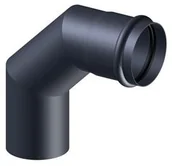 Kominy i akcesoria - Kolano stałe czarne fi 80/90 stopni na pelet - miniaturka - grafika 1