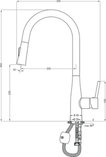 Deante Lukrecja chrom/czarna BDH 072M - Baterie kuchenne - miniaturka - grafika 3