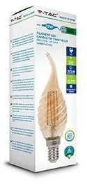 V-TAC Żarówka LED 4W Filament E14 Świeczka Bursztyn Płomyk Twist VT-1947 2200K 350lm - Żarówki LED - miniaturka - grafika 2