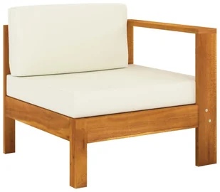 vidaXL 4-osobowa sofa ogrodowa z kremowymi poduszkami, drewno akacjowe 3057928 - Meble ogrodowe - miniaturka - grafika 7
