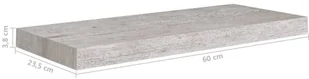 VidaXL Lumarko Półka ścienna, szarość betonu, 60x23,5x3,8 cm, MDF 326597 VidaXL - Półki do salonu - miniaturka - grafika 9