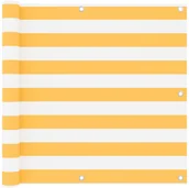 Parawany - vidaXL Parawan balkonowy, biało-żółty, 90x400 cm, tkanina Oxford vidaXL - miniaturka - grafika 1