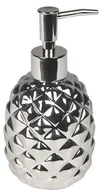 Mydelniczki i dozowniki mydła - Uniglob Uniglob Dozownik do mydła Pineapple srebrny 9 cm x 9 cm x 17 cm - miniaturka - grafika 1