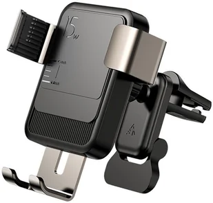 Joyroom Joyroom bezprzewodowa ładowarka Qi 15 W grawitacyjny uchwyt samochodowy na kratkę wentylacyjną nawiew czarny (JR-ZS220) JR-ZS220 - Uchwyty samochodowe do telefonów - miniaturka - grafika 2