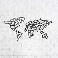 Puzzle - EWA Eco-Wood-Art EWA Eco-Wood-Art World Map EWA EcoWoodArt drewniane puzzle wielonożne z mapą świata, prezent, kuchnia, wystrój wnętrza, czarny World Map - miniaturka - grafika 1