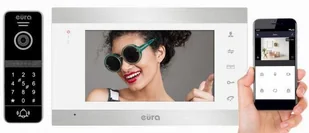 Eura Wideodomofon VDP-00C5 Czarny WiFi otwieranie 2 wejść szyfrator czytnik zbliżeniowy VDP-00C5 - Wideodomofony - miniaturka - grafika 2