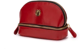 Solier Gold for Women Skórzana kosmetyczka damska FK02 Solier czerwona - Kosmetyczki, organizery i kuferki - miniaturka - grafika 2