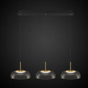 Altavola Design Vitrum lampa wisząca 3x7W LED czarny mat/satynowe złoto/przezroczysty LA104/CL3 - Lampy sufitowe - miniaturka - grafika 2