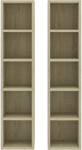 vidaXL Szafki na płyty CD, 2 szt., dąb sonoma, 21x16x93,5 cm, płyta vidaXL - Szafki do salonu - miniaturka - grafika 4