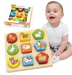 VIGA Toys Puzzle Edukacyjne Drewniane Zwierzęta 59585 - Puzzle - miniaturka - grafika 2