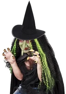 GO Kapelusz czarownicy flokowany na Halloween - 1 szt. SB3004 - Dodatki do strojów karnawałowych - miniaturka - grafika 2