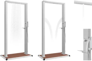 vidaXL Prysznic ogrodowy z podstawą, WPC i stal nierdzewna - Akcesoria do basenów - miniaturka - grafika 3