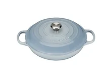Brytfanny - Le Creuset 21180304202430 Signature Gourmet wybrzeże profesjonalny garnek 30 cm, niebieski 21180304202430 - miniaturka - grafika 1
