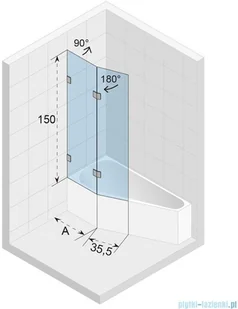 Riho Scandic NXT parawan nawannowy lewy Geta 111x150cm GX00612C1 - Parawany nawannowe - miniaturka - grafika 2