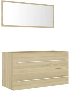 VidaXL Lumarko 2-częściowy zestaw mebli łazienkowych, dąb sonoma, płyta! 804848 VidaXL - Meble łazienkowe - miniaturka - grafika 2