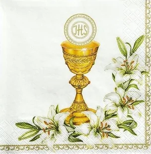 Party Deco Serwetki 3 warst. 33x33 kolor kielich komunia, 20 szt SP33-7 - Dekoracje i nakrycia stołu na imprezę - miniaturka - grafika 3