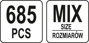 Yato ZESTAW KOŃCÓWEK I KONEKTORÓW KABLOWYCH 685 SZTUK MIX ROZMIARÓW - Kostki, złączki, wtyczki - miniaturka - grafika 4