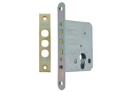 Zamki i wkładki - Gerda Zamek ZW 500 n/wkład 3 bolce z zaczepem płaskim ocynk złoty(kpl) - miniaturka - grafika 1