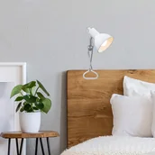 Lampy stojące - Briloner Lampa z klipsem 2790 z metalowym kloszem, biała - miniaturka - grafika 1