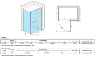 Atrium Catania 80x120 UP0308+US120 - Kabiny prysznicowe - miniaturka - grafika 8