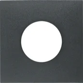 Wyłączniki światła i elektryczne - Hager sp. z o.o. Element centralny do łącznika i sygnalizatora świetlnego E10 antracyt B.1/B.3/B.7 Glas 11241606 - miniaturka - grafika 1