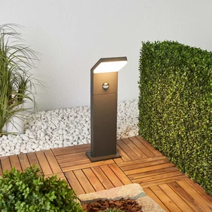 LAMPENWELT.COM Yolena, słupek ogrodowy LED z czujnikiem, 60 cm - Lampy ogrodowe - miniaturka - grafika 3